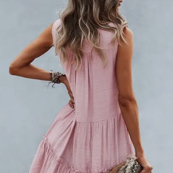 NWT Soft Flowy Rose Pink Tunic Dress - Picture 2 of 2